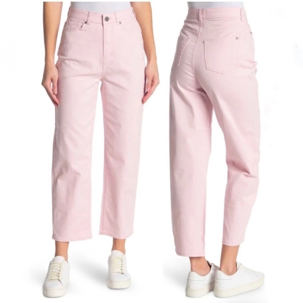 NWT Ted Baker Lemin Straight Leg High Rise Light Pink Jeans